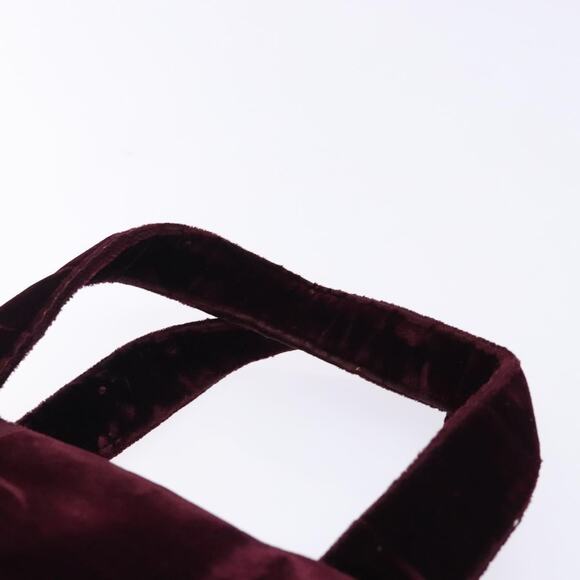 PRADA Hand Bag Velor Bordeaux Silver - Picture 8 of 12